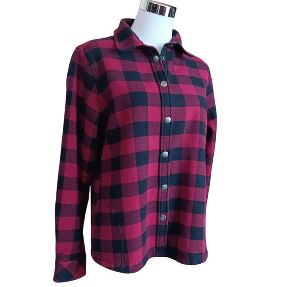 ORVIS Barn Jacket M Snaps Plaid Gorp Utility Outdoors‎ Cabin Country Western Red - Picture 4 of 9